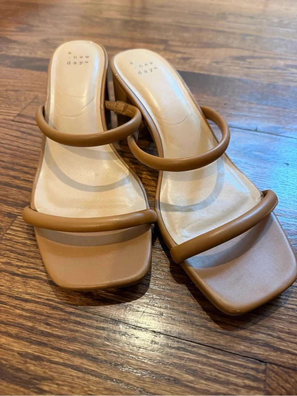 Target Tan Strappy Block Heel Sandals